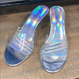 Vintage holographic princess kitten heels